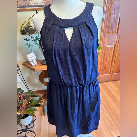 By&by Navy Women’s Dress Sleeveless Lined Size Large Rayon Polyester Knee Length - Picture 11 of 14